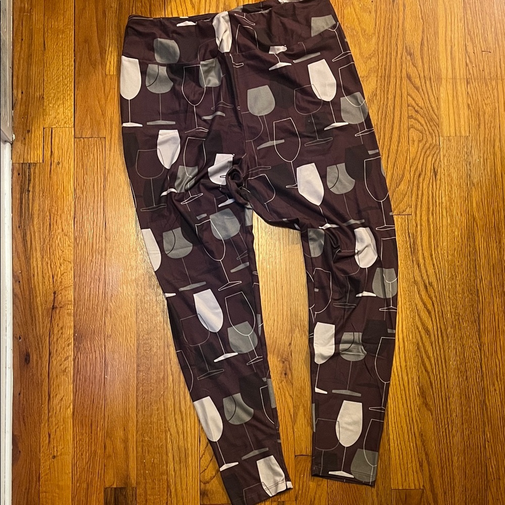 Wine Glass Patterned Leggings